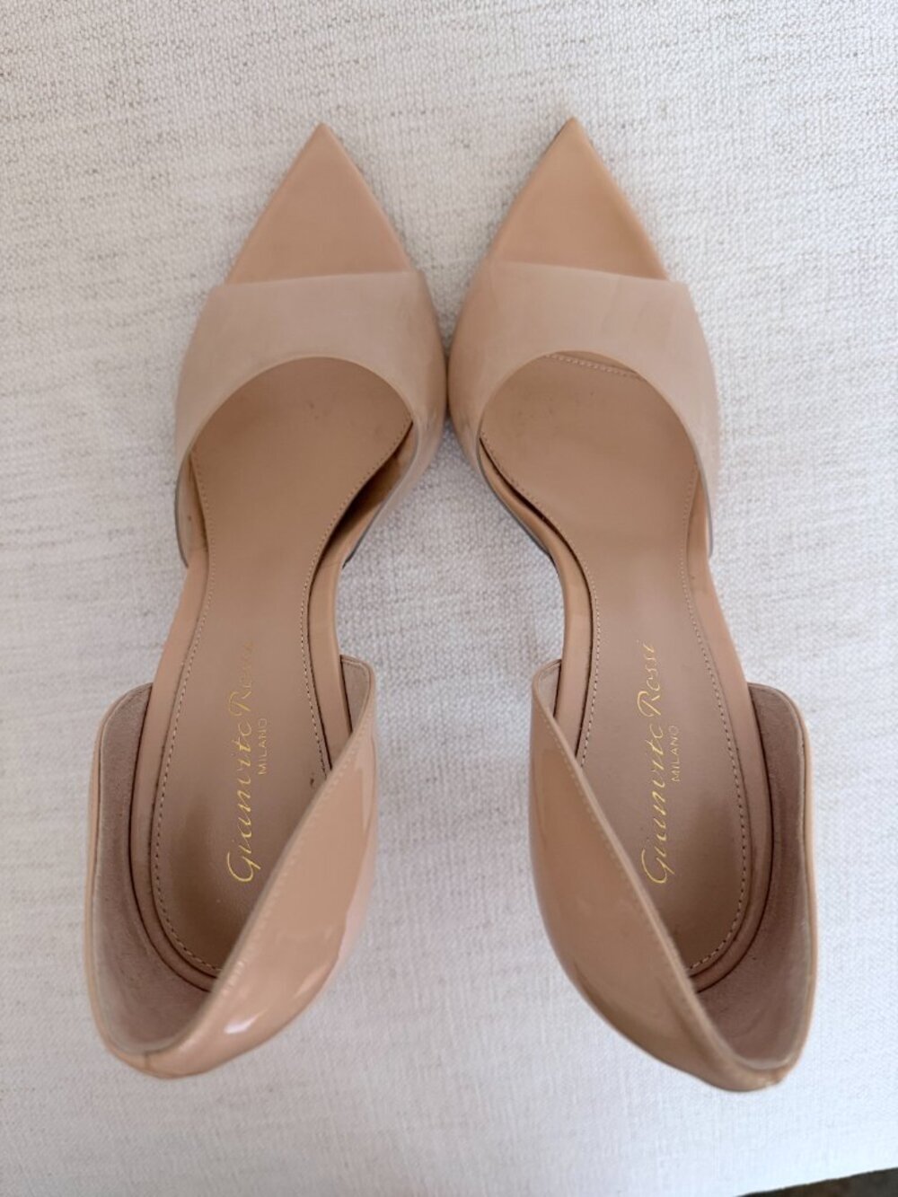 Gianvito Rossi Bree Leather and PVC peep-toe Pumps - Glass Nude - Size 37.5 - Picture 4 of 11